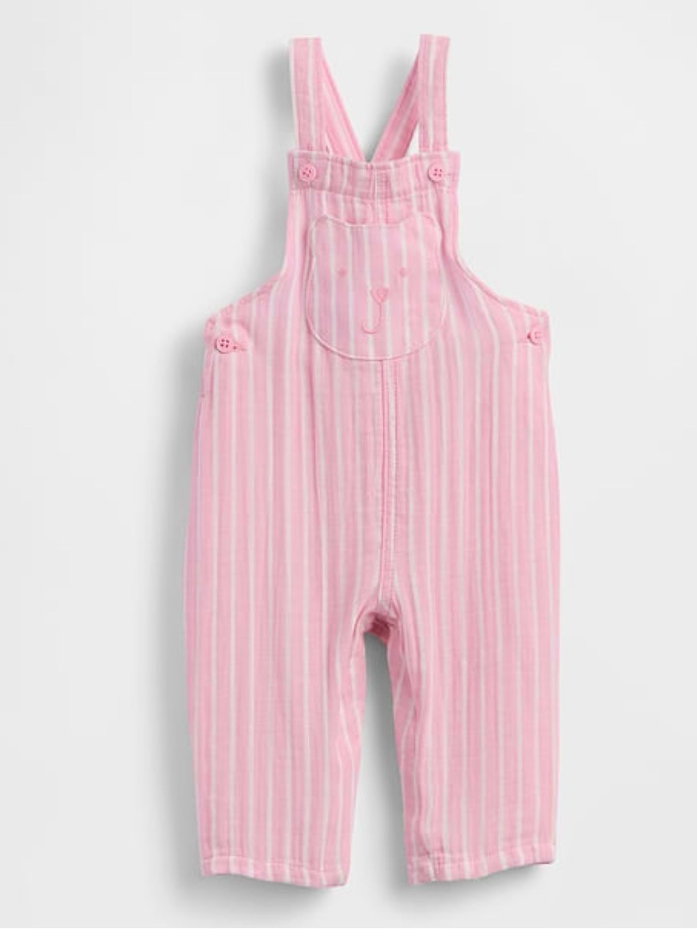 Gap Pink Striped Bear Overalls